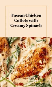 Creamy Tuscan Chicken Cutlets with Spinach