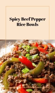 Spicy Asian Beef and Pepper Rice Bowls